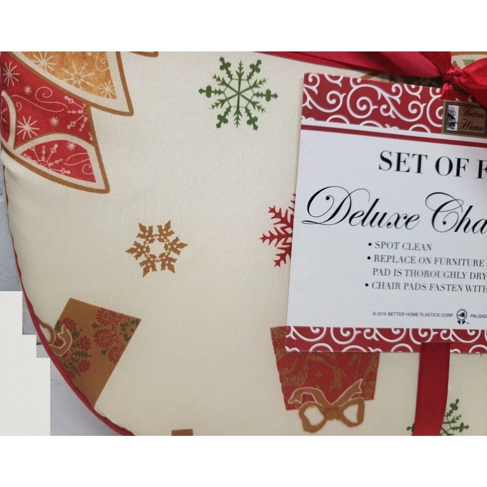 SET OF 4 KITCHEN CHAIR PADS CUSHIONS w/ties, 15